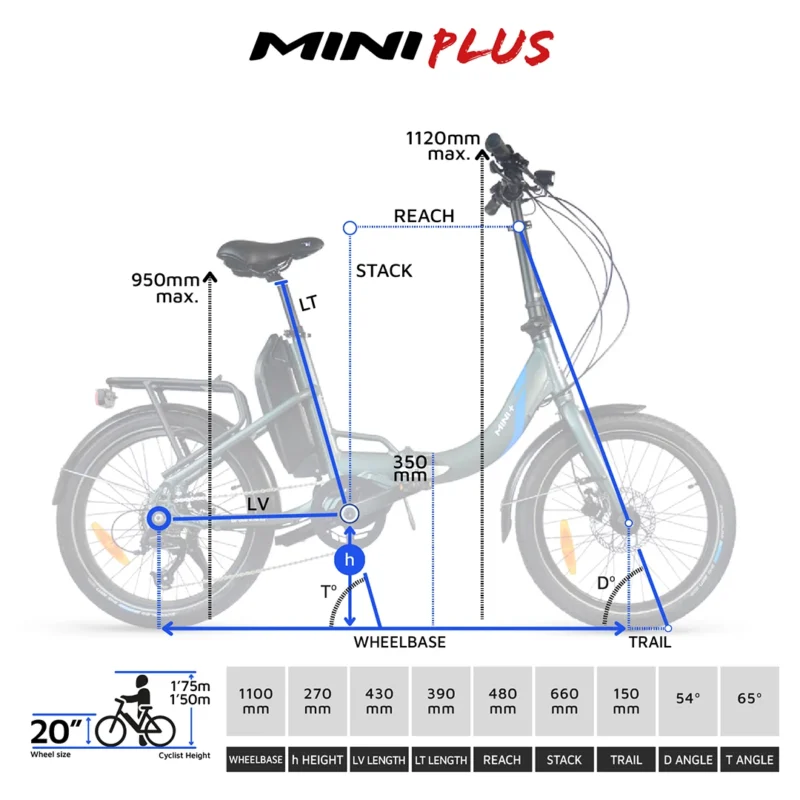 Vélo électrique urbain pliable avec moteur central